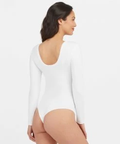 Spanx Suit Yourself Long Sleeve Scoop Neck Bodysuit Shop All Clothing