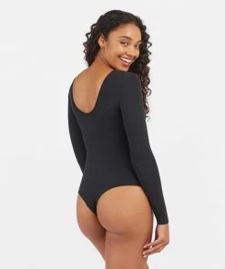 Spanx Suit Yourself Long Sleeve Scoop Neck Bodysuit Shop All Clothing