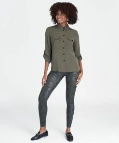 Spanx Faux Leather Camo Leggings