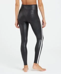 Spanx Faux Leather Side Stripe Leggings