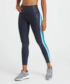 Spanx Faux Leather Track Stripe 7/8 Leggings