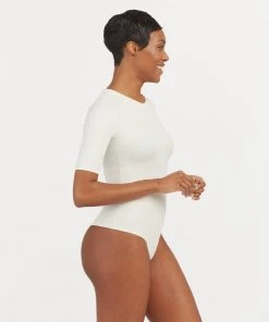Spanx New Arrivals Suit Yourself Ribbed Crew Neck Short Sleeve Bodysuit