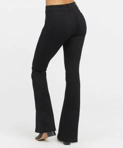 Spanx Back In Stock Flare Jeans, Clean Black