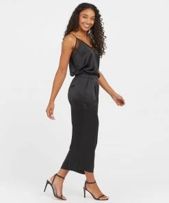 Spanx Shop All Clothing Satin Cropped Wide Leg Pant