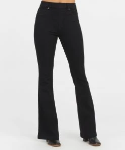 Spanx Back In Stock Flare Jeans, Clean Black