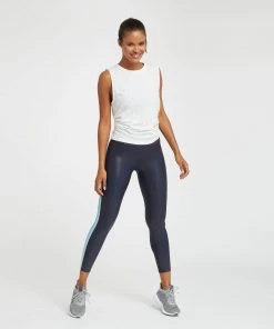 Spanx Faux Leather Track Stripe 7/8 Leggings