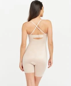 Spanx Suit Your Fancy Strapless Cupped Mid-Thigh Bodysuit Bodysuits