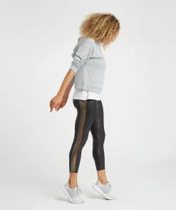Spanx Faux Leather Track Stripe 7/8 Leggings