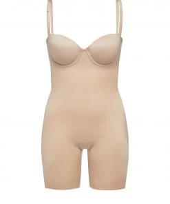 Spanx Suit Your Fancy Strapless Cupped Mid-Thigh Bodysuit Bodysuits