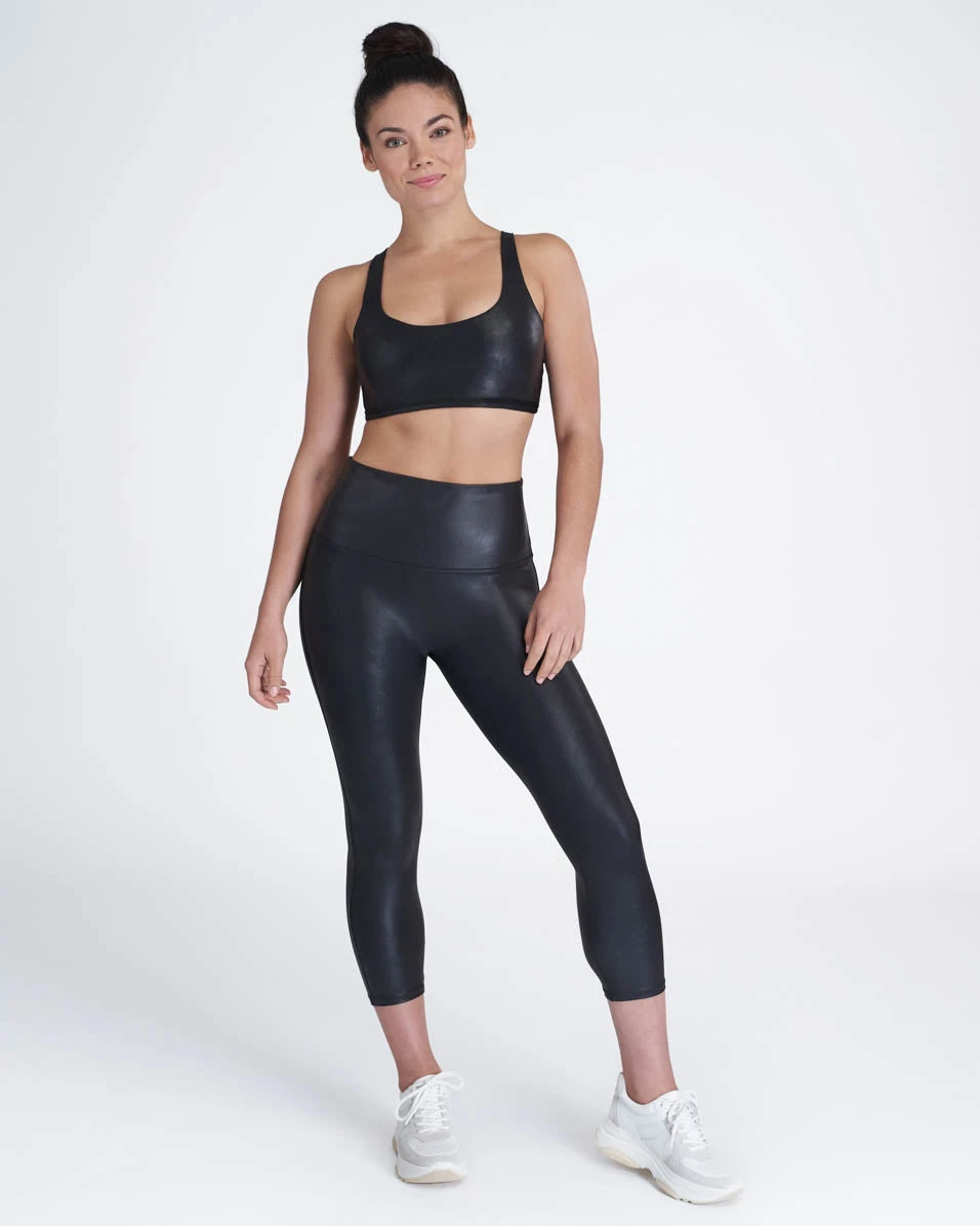Spanx Faux Leather Active Cropped Leggings 3 Spanx Faux Leather Active Cropped Leggings
