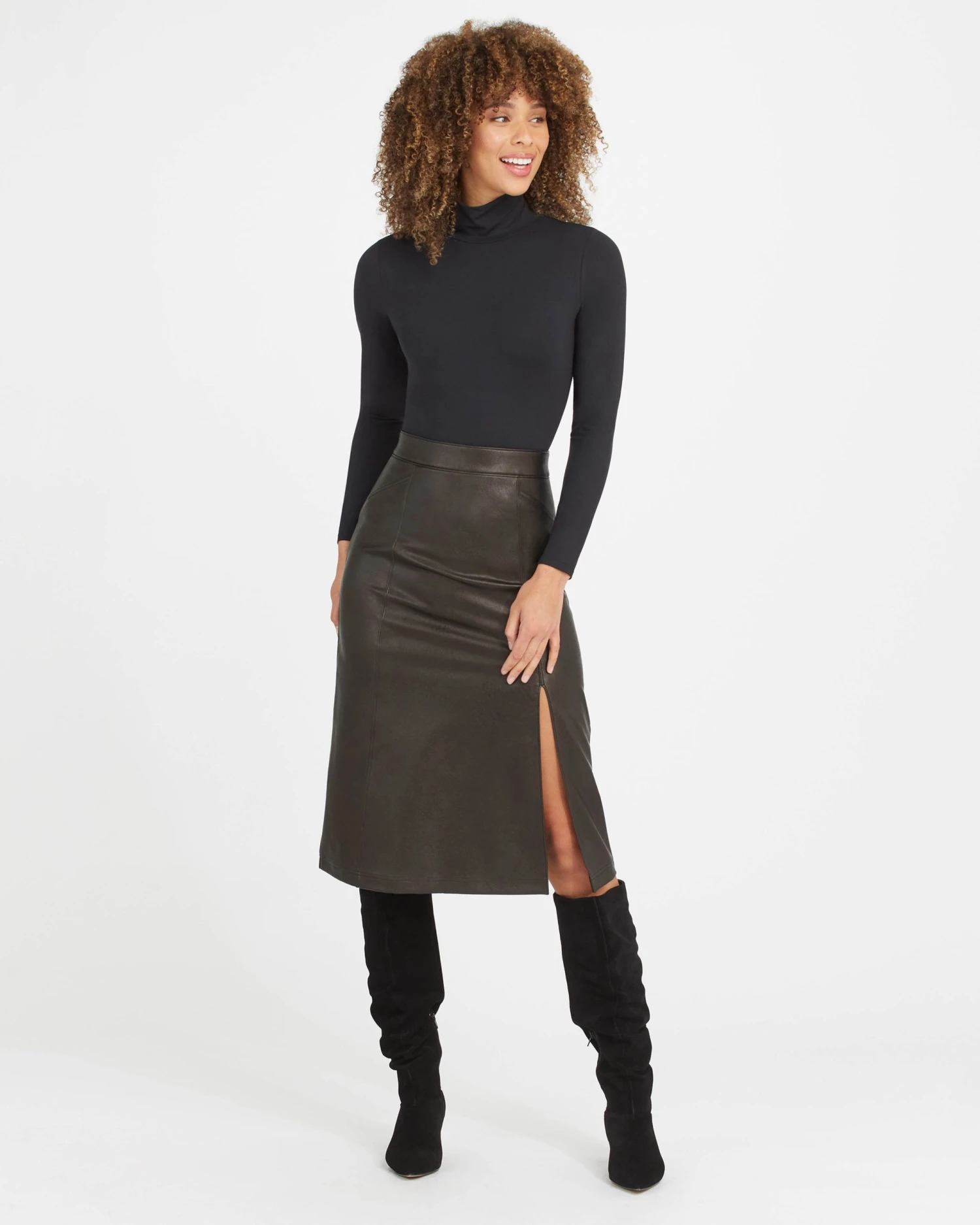 Spanx Leather-Like Midi Skirt 3 Spanx Leather-Like Midi Skirt