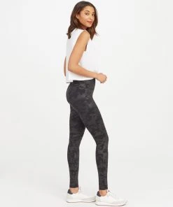 Spanx Faux Leather Camo Leggings