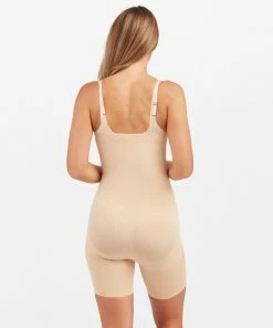 Spanx Power Open-Bust Mid-Thigh Bodysuit Shop All Shapewear