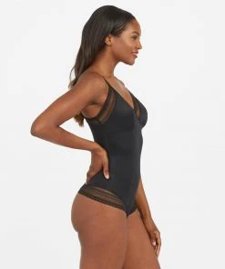 Spanx Spotlight On Lace Satin Thong Bodysuit 9 Spanx Spotlight On Lace Satin Thong Bodysuit