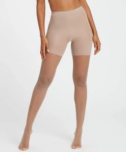 Spanx Micro-Fishnet Mid-Thigh Shaping Tights Hosiery