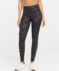 Spanx Faux Leather Camo Leggings