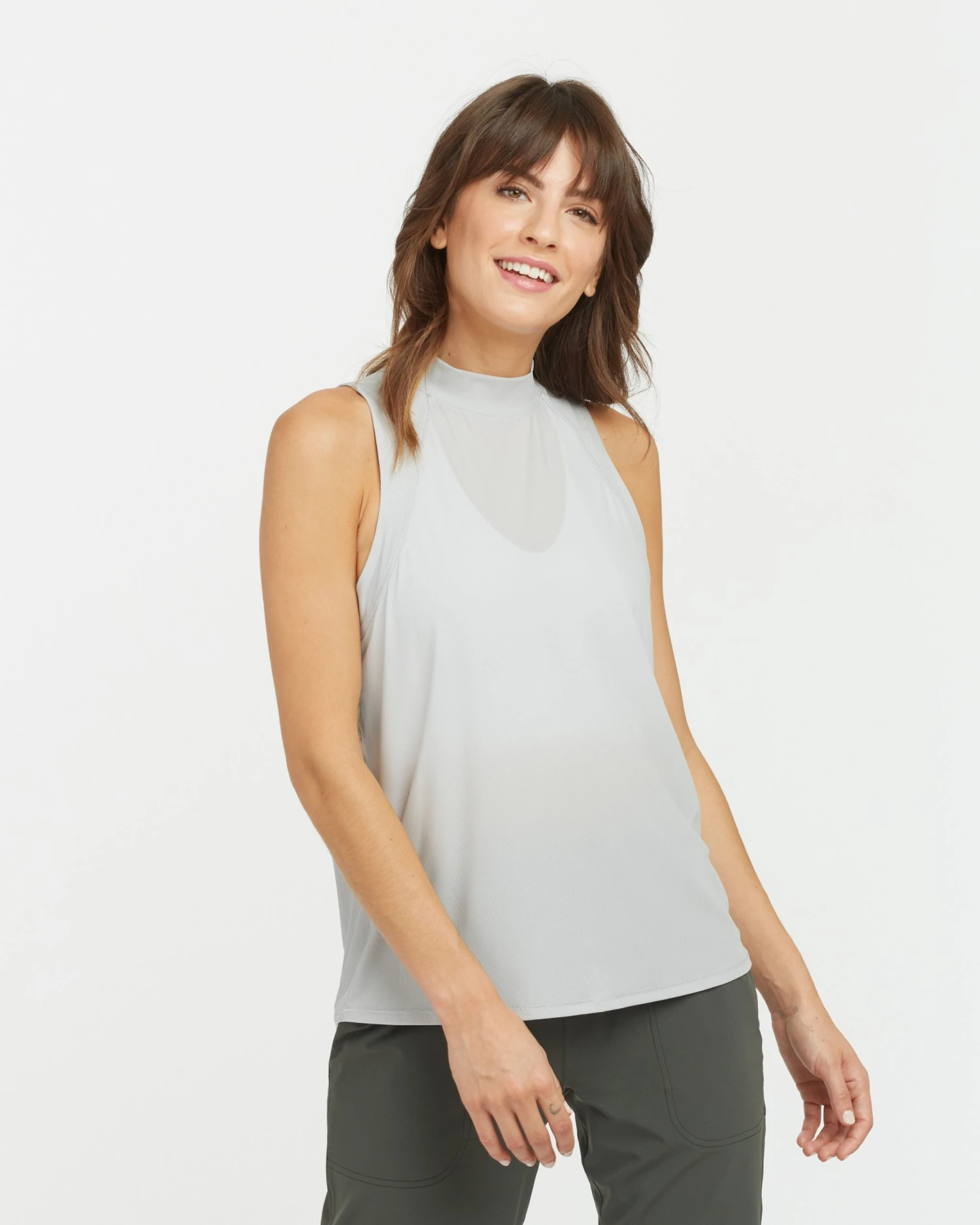 Spanx Go Lightly Ribbed Mock Neck Tank Shop All Activewear 8 Spanx Go Lightly Ribbed Mock Neck Tank Shop All Activewear
