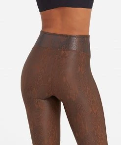 Spanx Faux Leather Snakeskin Leggings