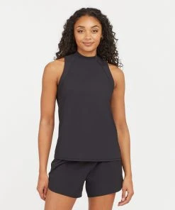 Spanx Go Lightly Ribbed Mock Neck Tank Shop All Activewear