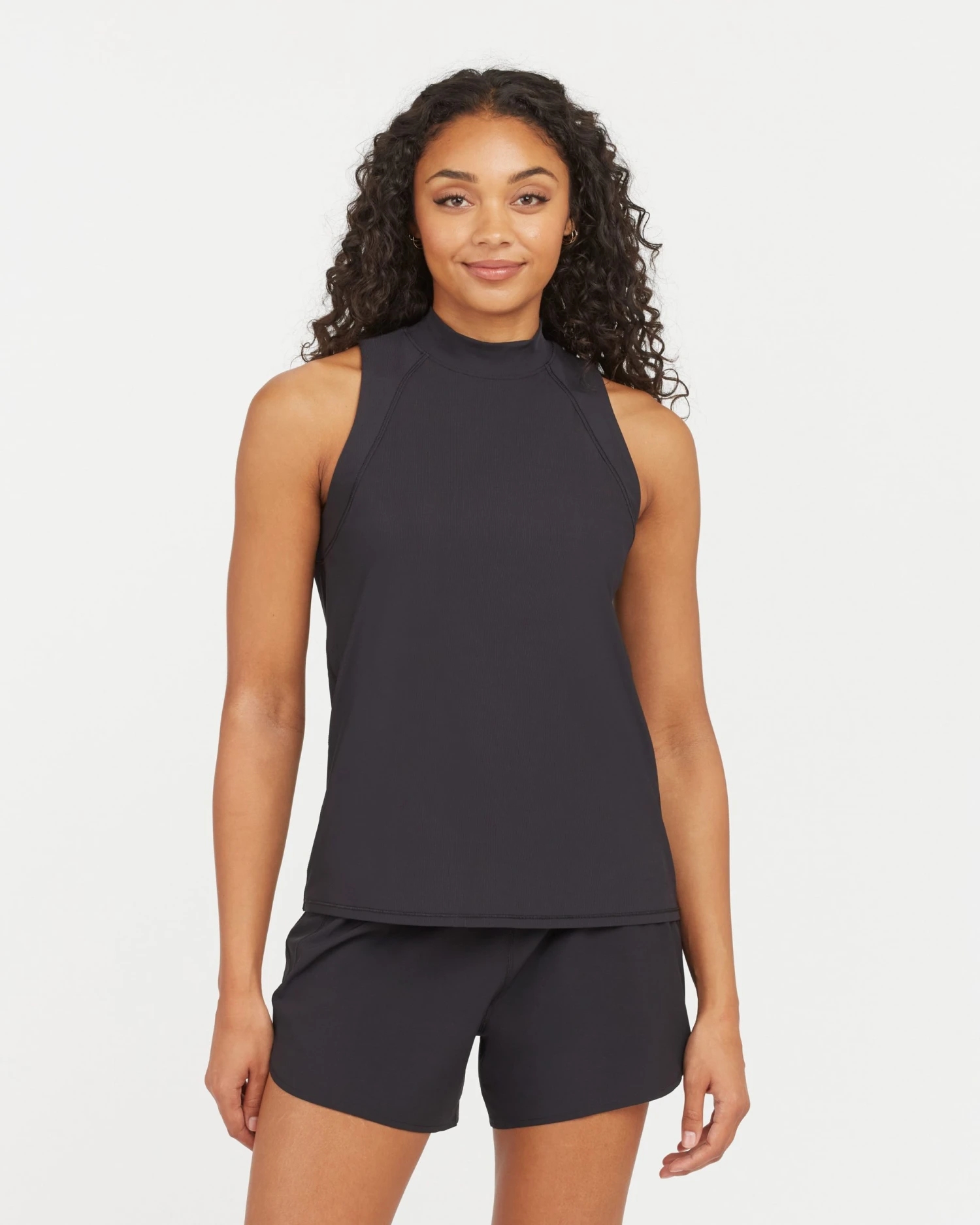Spanx Go Lightly Ribbed Mock Neck Tank Shop All Activewear 3 Spanx Go Lightly Ribbed Mock Neck Tank Shop All Activewear