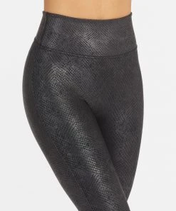 Spanx Faux Leather Matte Snake Leggings